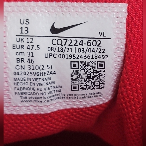 Nike Force Zoom Trout 7 Pro Metal Baseball Cleats Red CQ7224-602 Men Multi New - Picture 5 of 10